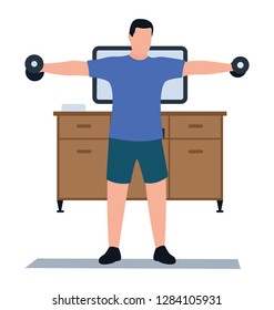 Muscle exercise design of flat icon