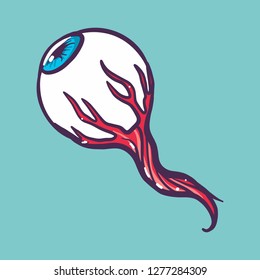 Muscle eyeball icon. Hand drawn illustration of muscle eyeball vector icon for web design