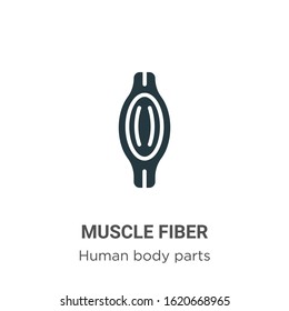 Muscle Fiber Glyph Icon Vector On White Background. Flat Vector Muscle Fiber Icon Symbol Sign From Modern Human Body Parts Collection For Mobile Concept And Web Apps Design.