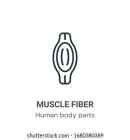 Muscle Fiber Outline Vector Icon. Thin Line Black Muscle Fiber Icon, Flat Vector Simple Element Illustration From Editable Human Body Parts Concept Isolated Stroke On White Background