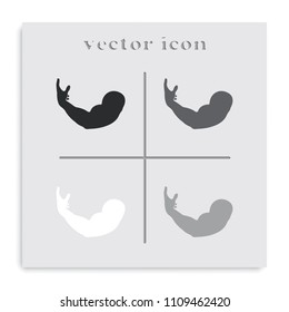Muscle flat black and white vector icon. Gym illustration.