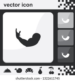 Muscle flat set of buttons vector icon. Gym illustration.