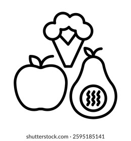 Muscle Gain Diet Vector Line Icon Design