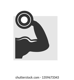 Muscle Growh Training Icon Illustration As A Simple Vector Sign & Trendy Symbol for Design and Fitness Websites, Presentation or Mobile Application.