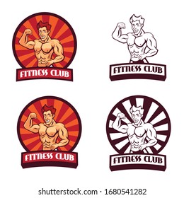Muscle Guy mascot gym logo