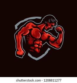 Muscle Gym Logo :  Layered Vector Illustration