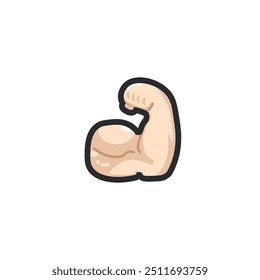 muscle hand in outline flat vector design