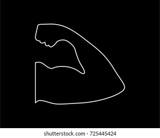 muscle hand thin line icon illustration design