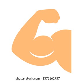 Muscle hand vector icon isolated on white background