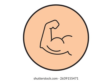 Muscle hand vector icon. Man biceps vector icon for web design isolated on white background.