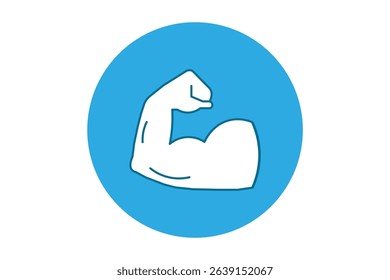 Muscle icon. Biceps icon, muscle strength or power vector icon.  Vector design