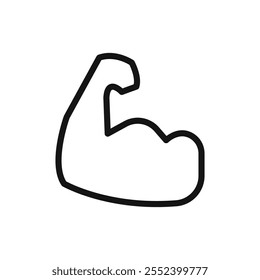 Muscle icon black and white vector outline sign