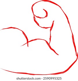 muscle icon in Doodle style