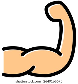 muscle icon in flat outline offset style