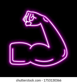 Muscle icon. Glowing sign logo vector