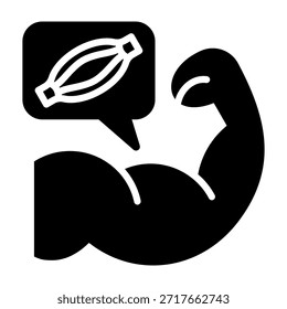 Ilustración vectorial de estilo de glifo de ícono muscular