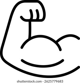 muscle icon illustration design with outline, this is not made from any AI generation
