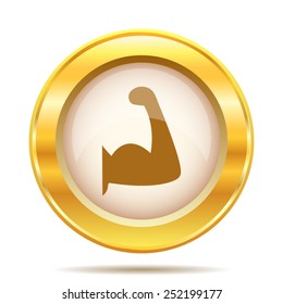 Muscle icon. Internet button on white background. EPS10 vector. 