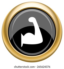 Muscle icon. Internet button on white  background. EPS10 Vector. 