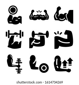 muscle icon isolated sign symbol vector illustration - Collection of high quality black style vector icons

