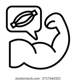 Ilustración vectorial de estilo de línea de ícono muscular