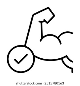 Ícone muscular linha vetor ilustração
