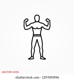 Muscle icon logo, illustration, vector sign symbol for design
