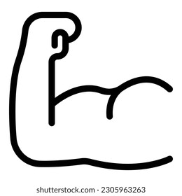 Muscle icon outline vector. Arm muscular. Body strong