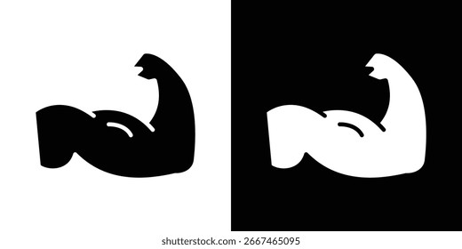 Colección de símbolo de icono de músculo. Vector plano ilustración de stock.