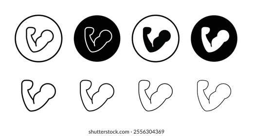 Muscle icon Thin line vector illustration set