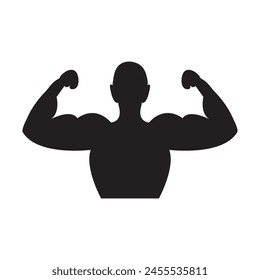 muscle icon. vector flat fitnees illustration for web and app..eps
