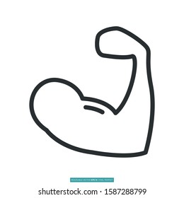 Muscle icon vector illustration logo template for many purpose. Isolated on white background.