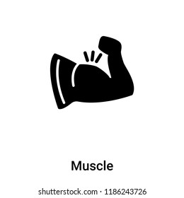 Muscle icon vector isolated on white background, logo concept of Muscle sign on transparent background, filled black symbol