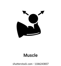 Muscle icon vector isolated on white background, logo concept of Muscle sign on transparent background, filled black symbol