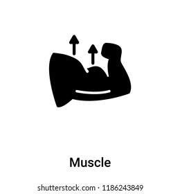 Muscle icon vector isolated on white background, logo concept of Muscle sign on transparent background, filled black symbol