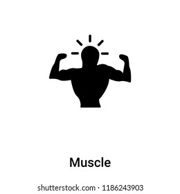 Muscle icon vector isolated on white background, logo concept of Muscle sign on transparent background, filled black symbol