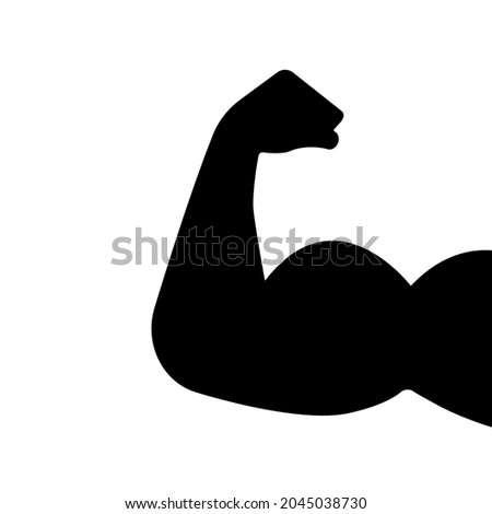 Muscle icon vector. Vector isolated symbol illustration. Black illustration on white backdrop.