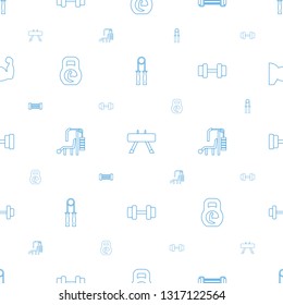 muscle icons pattern seamless white background. Included editable line sport expander, fintess equipment, expander sport, barbell, gym equipment icons. muscle icons for web and mobile.
