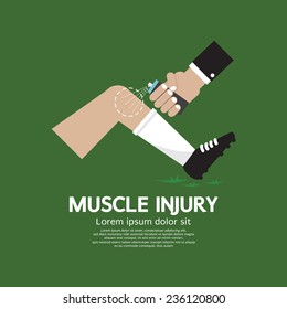 Muscle Injury With Spray Healing Vector Illustration