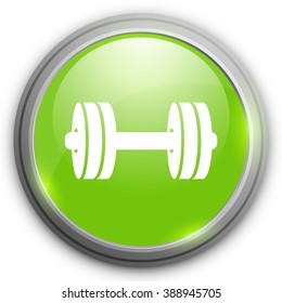 Muscle lifting icon, bodybuilding button