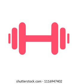 Muscle Lifting Icon, Fitness Barbell, Gym Icon, Exercise Dumbbells Isolated, Vector Weight Lifting Symbol