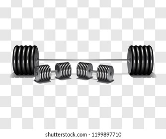 muscle lifting icon, fitness barbell, gym icon, exercise dumbbells isolated, vector weight lifting symbol