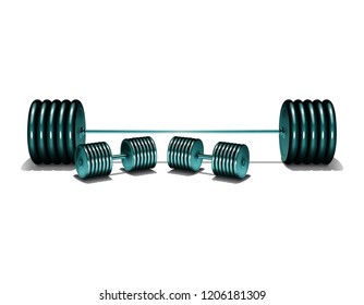 muscle lifting icon, fitness barbell, gym icon, exercise dumbbells isolated, vector weight lifting symbol