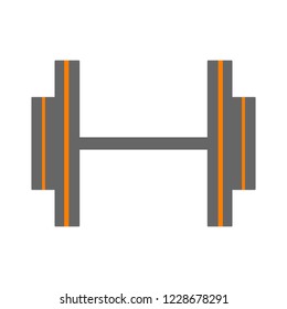 muscle lifting icon, fitness barbell, gym icon, exercise dumbbells isolated, vector weight lifting symbol