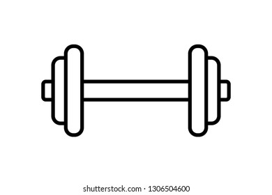 Muscle lifting icon. Fitness barbell. Gym icon, exercise dumbbells isolated. Vector weightlifting.