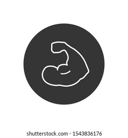 Muscle line and glyph icon, bodybuilding and sport, power sign, vector graphics, a linear pattern on a white background