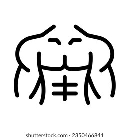 gráfico vectorial de ilustración de icono de línea muscular. Ilustración de elemento simple gráfico vectorial, adecuado para aplicaciones, sitios web y presentaciones aisladas en fondo blanco
