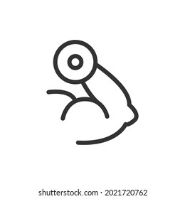 Muscle line icon in trendy style. Stroke vector pictogram isolated on a white background. Muscle premium outline icons.