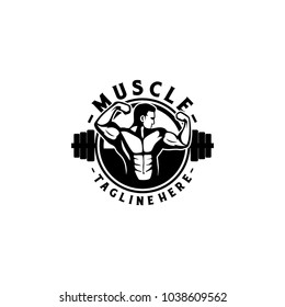 Fitness Emblems Muscle Armss Power Icon Stock Vector (Royalty Free ...