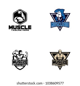 Muscle Logo Design Stock Vector (Royalty Free) 1038609577 | Shutterstock